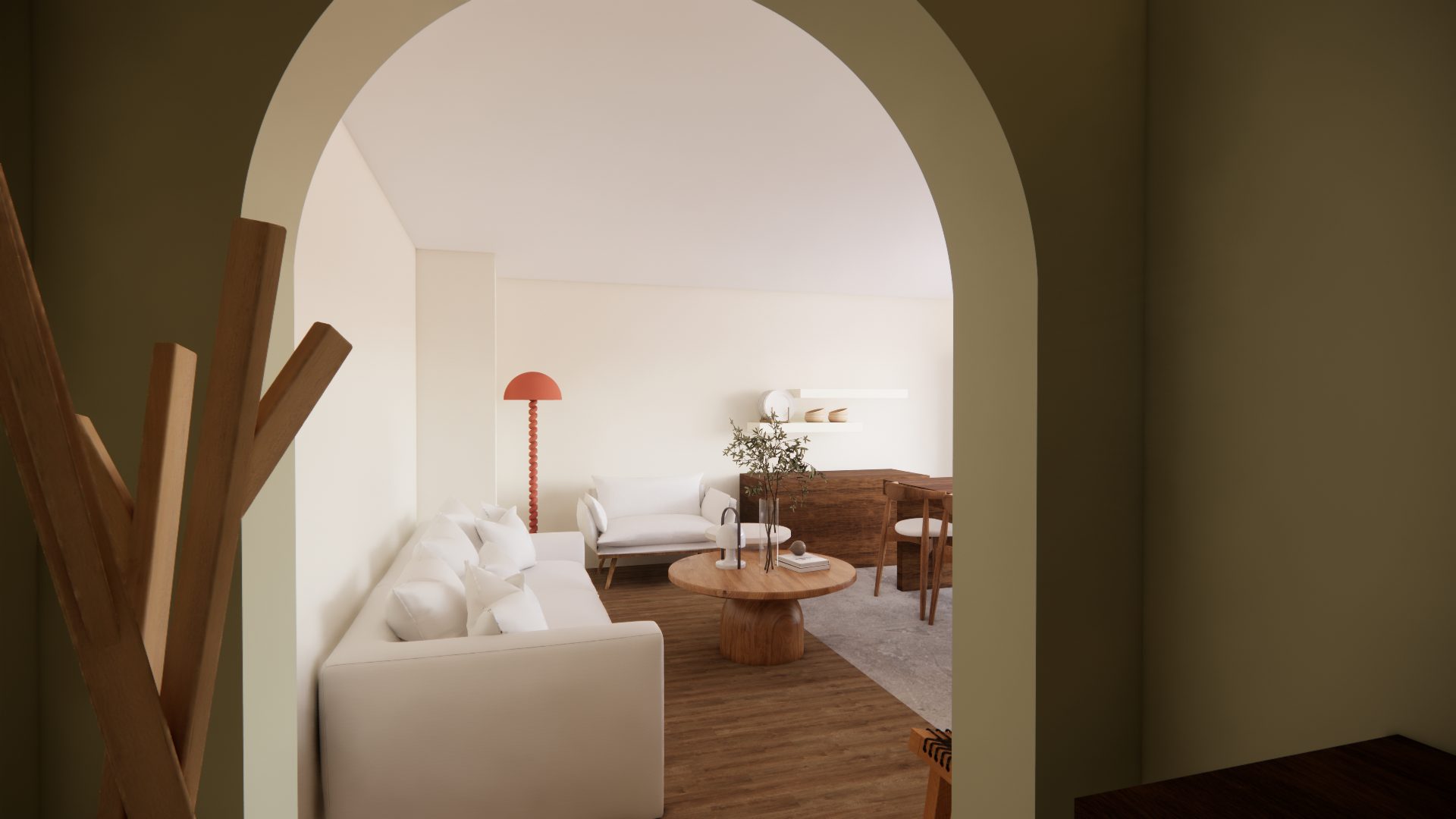 Rendu 3D appartement La Baule, vue arche