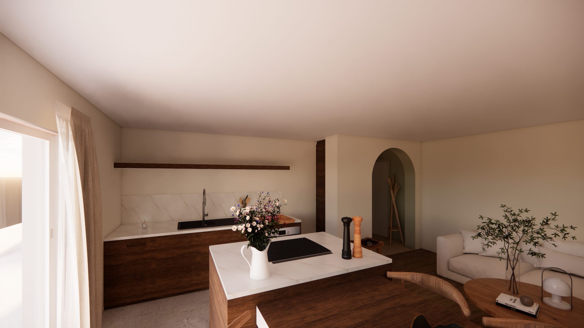Home staging virtuel La Baule, cuisine