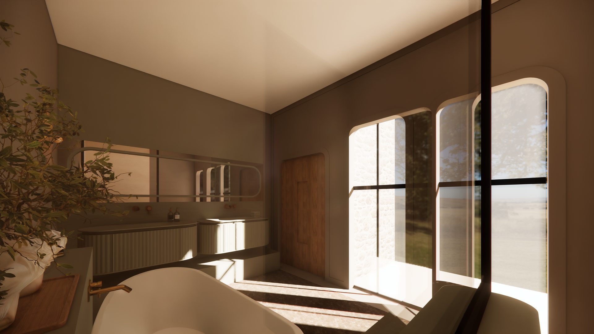 Salle de bain, vue d'ensemble avec verrière